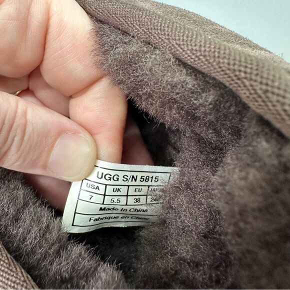 Ugg classic tall chocolate brown suede sheepskin wool boots women’s 7 - Picture 8 of 13